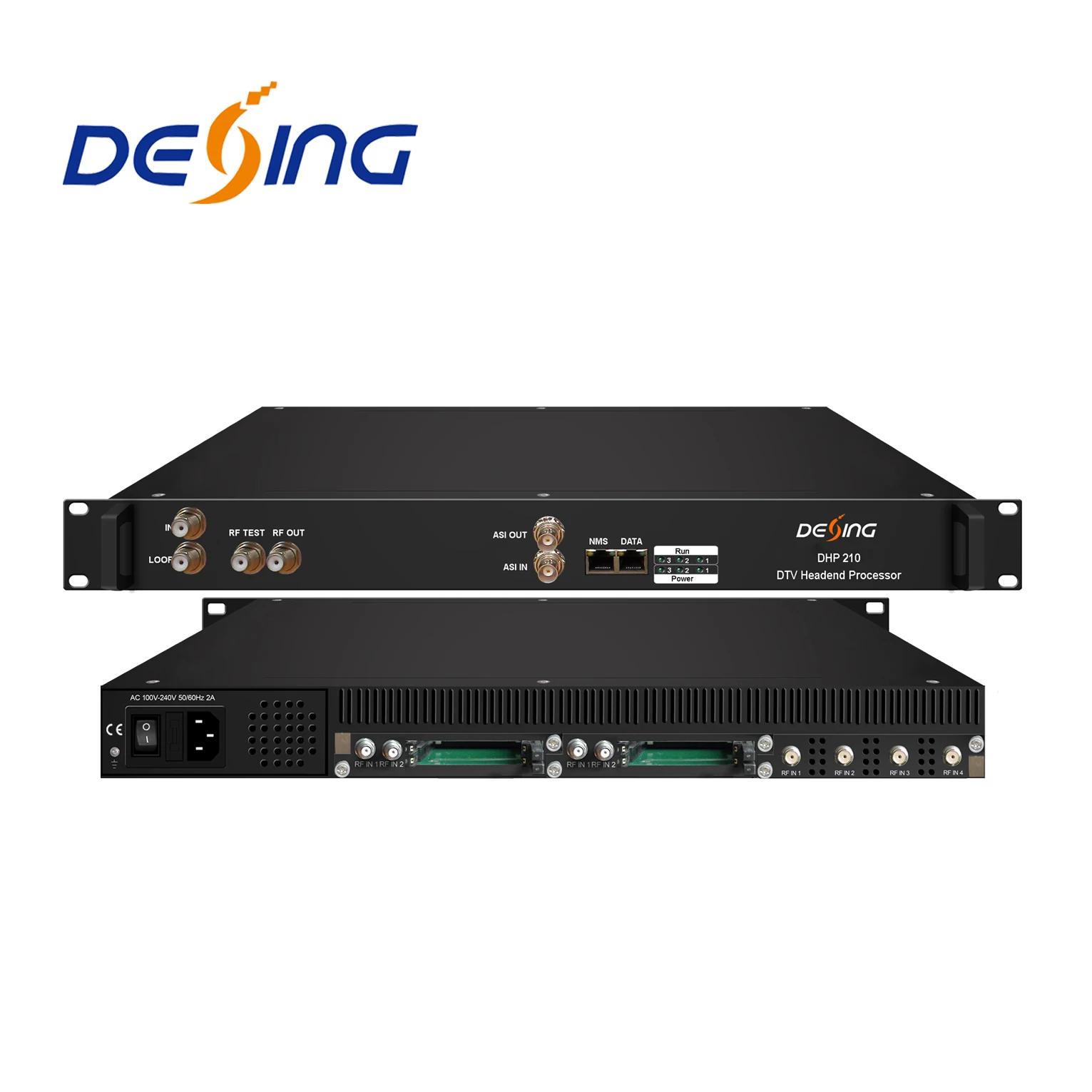 Dexin DHP210 DTV Headend Processor Dvb-s2 to Dvb-c Dvb-t Transmodulator, Dvb-c Dvb-t Modulator with Multi Mode Tuner Input