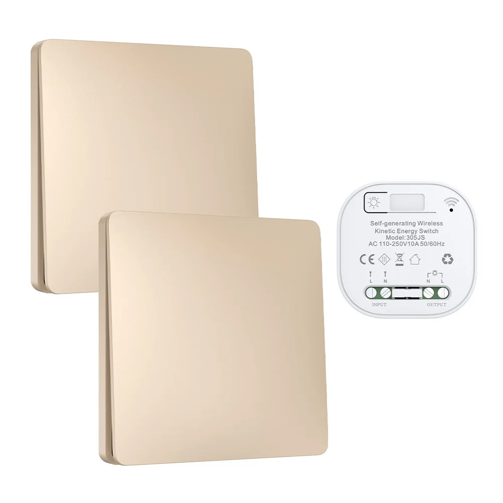 

Self-Powered 2v1 Wireless Switch Panel Waterproof Housing Designed for Lighting Circuits No External Power or Wiring Necessary