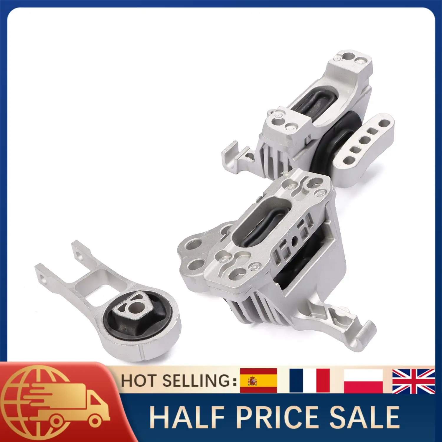 3PCS Engine Motor & Transmission Mount Set for Jeep Cherokee 2.4L 2014-2019 Front Rear Torque Strut Hydraulic
