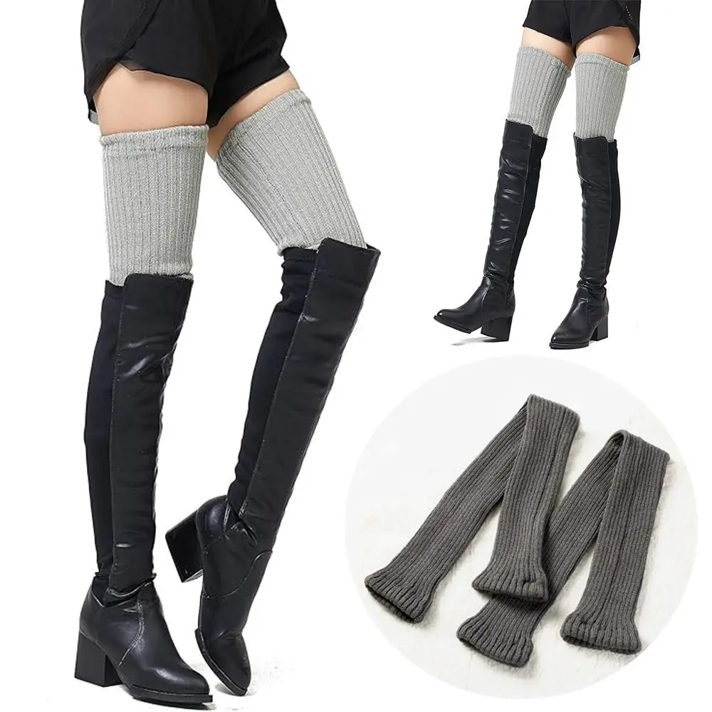 New Solid Color Women Leggings Women's Winter High Cable Boot Socks Soft Over the Knee Leg Warmers Women