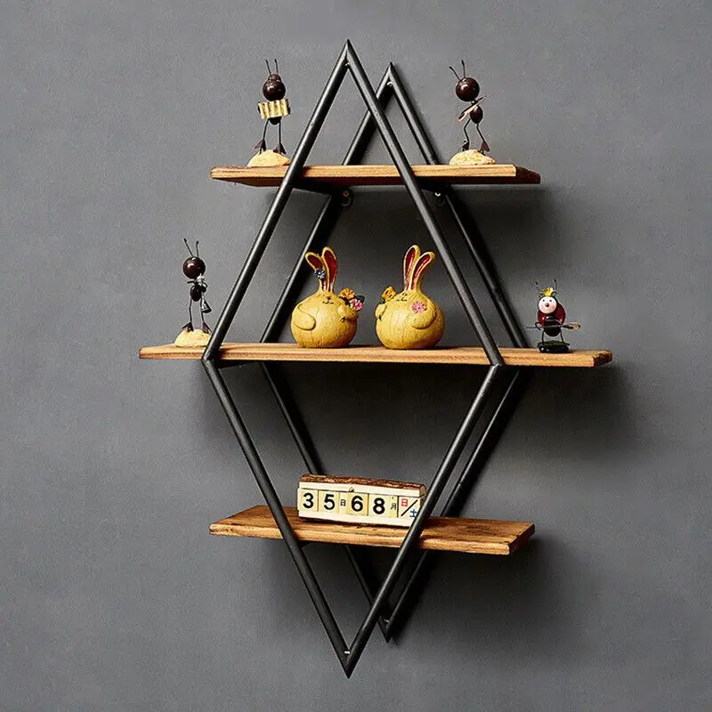 3 Tier Wall Floating Ledge Shelves Wall Decor Storage Shelf Booke Display Rack