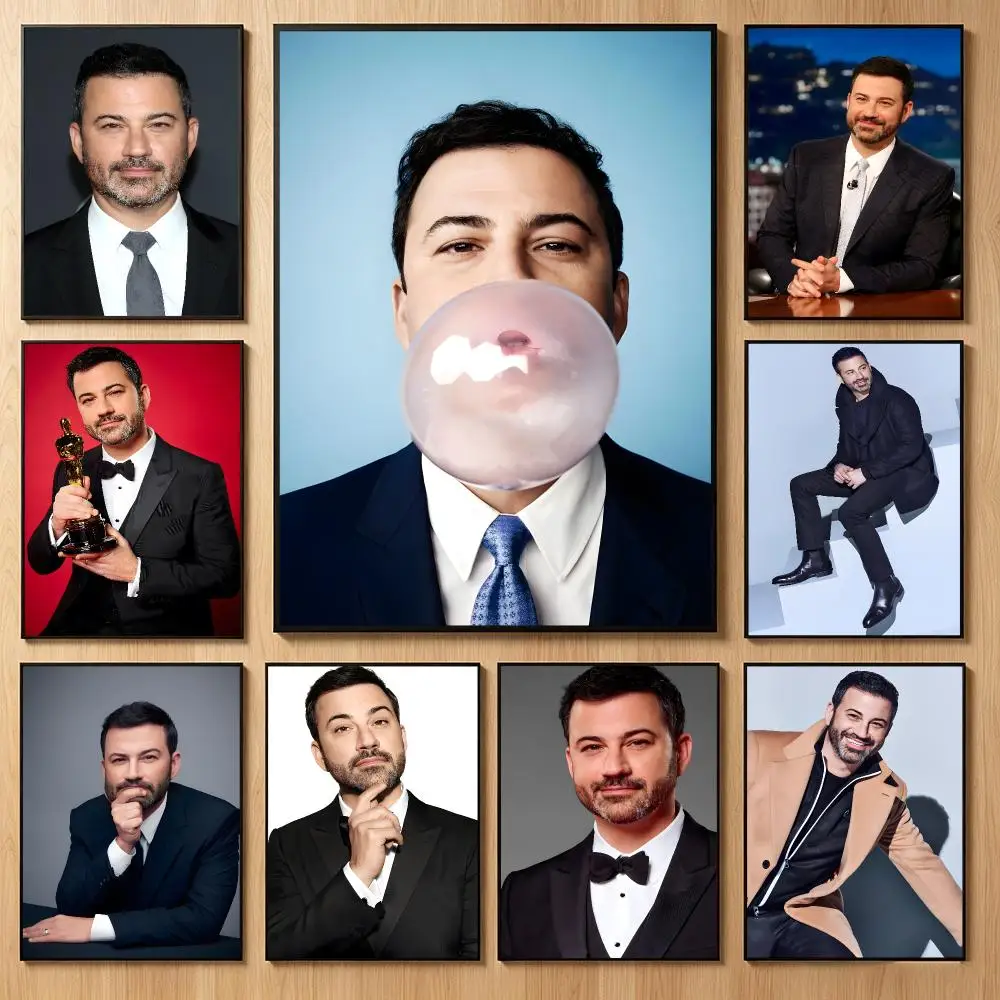 Witty Media Personality J-Jimmy Kimmel Poster Classic Self-Adhesive PP Wall Sticker for Living Room Bar Decor Gift