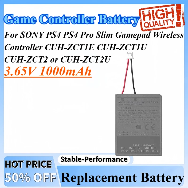 

1000mAh Game Controller Battery For SONY PS4 PS4 Pro Slim Gamepad Wireless Controller CUH-ZCT1E CUH-ZCT1U CUH-ZCT2 or CUH-ZCT2U