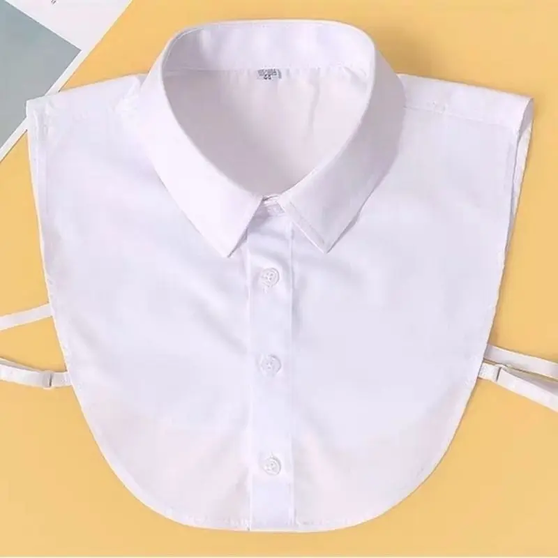 Camisas masculinas gola falsa negócios wear cor sólida colar falso all-match primavera e verão algodão formal wear