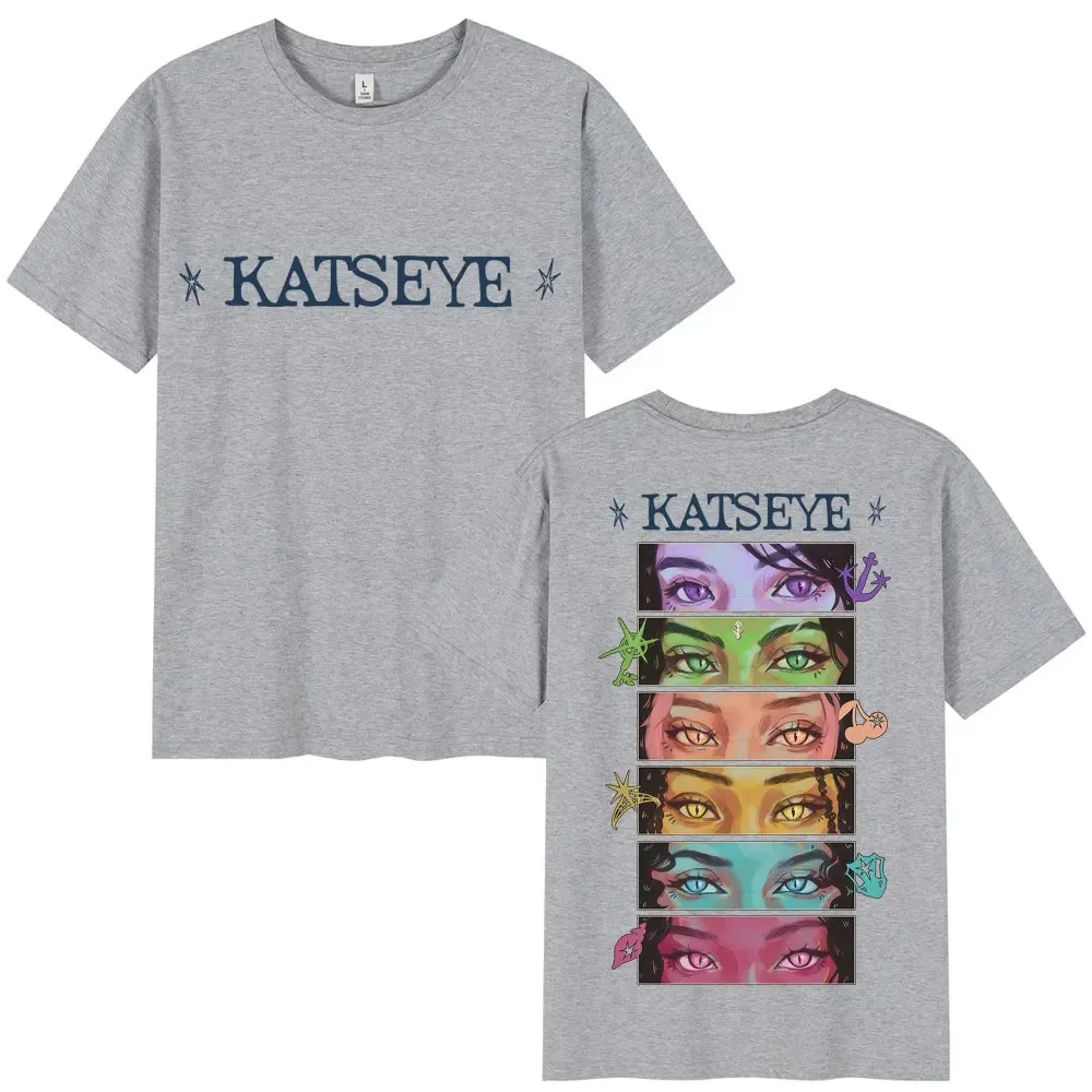Kpop Katseye Eyes Grafikdruck T-Shirts Pop Musik Männer Frauen Koreanische Ästhetik T-Shirt Mode Harajuku Kawaii Y2K Kleidung – Detail 8