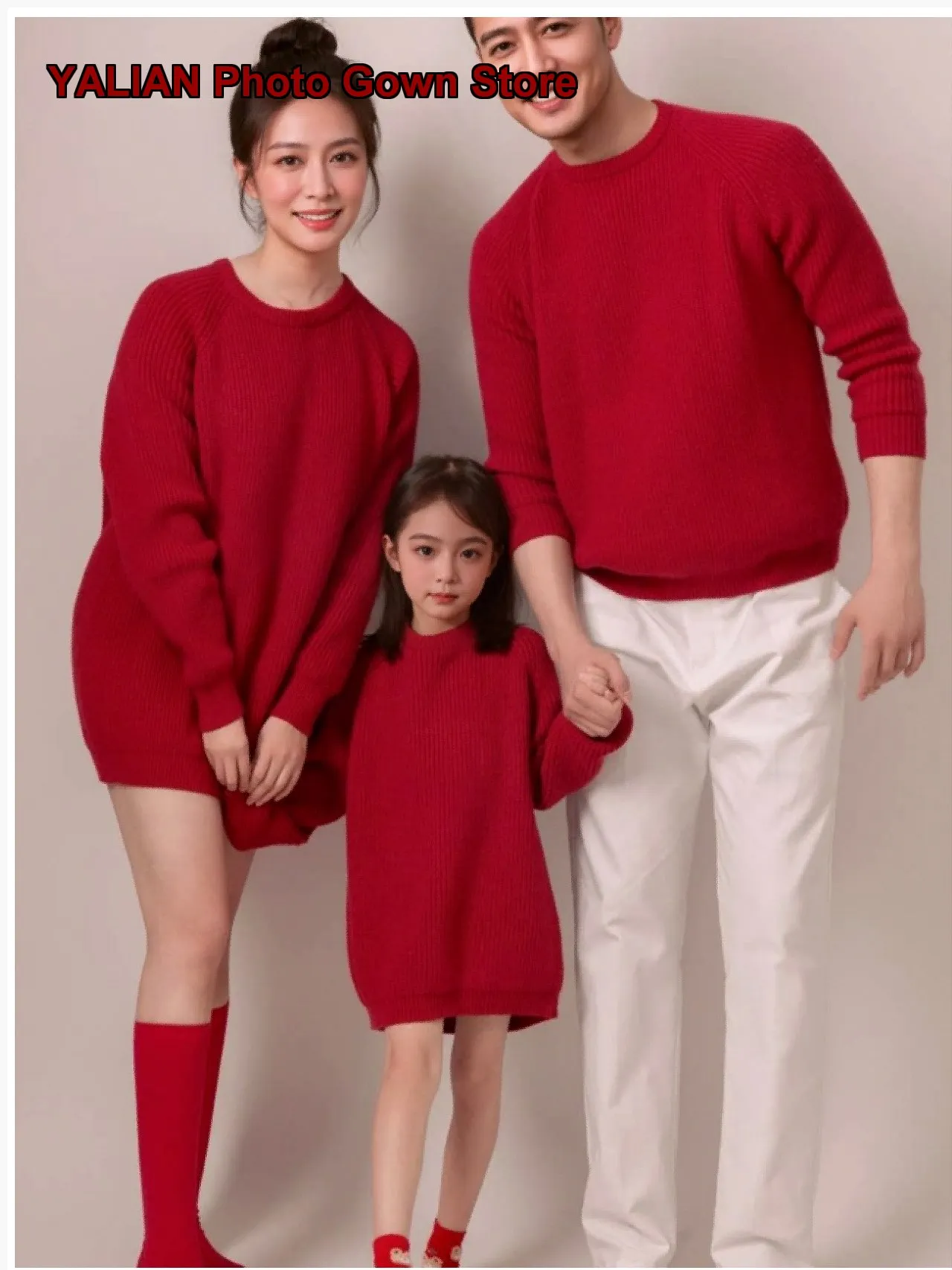 Family Spring Autumn Parent-Child Outfit Mother Daughter Dress Mother Son Suit Fashionable