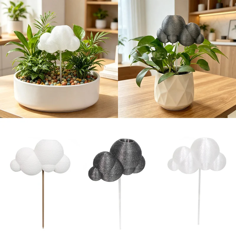 Cloud-Shaped Self-Watering Stake, Potted Plant Watering Device, Gardening Decor with Stick, Creative Home Garden Accessory