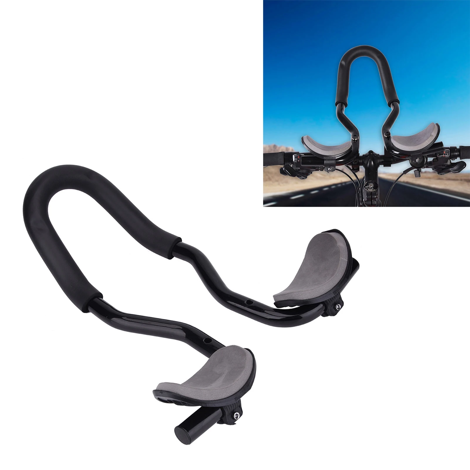 New Road Bike Rest Handlebar Bike Rest Handlebar Stable Aluminum Alloy Rest Handlebar with Sponge Cushion for MTB Road Bike