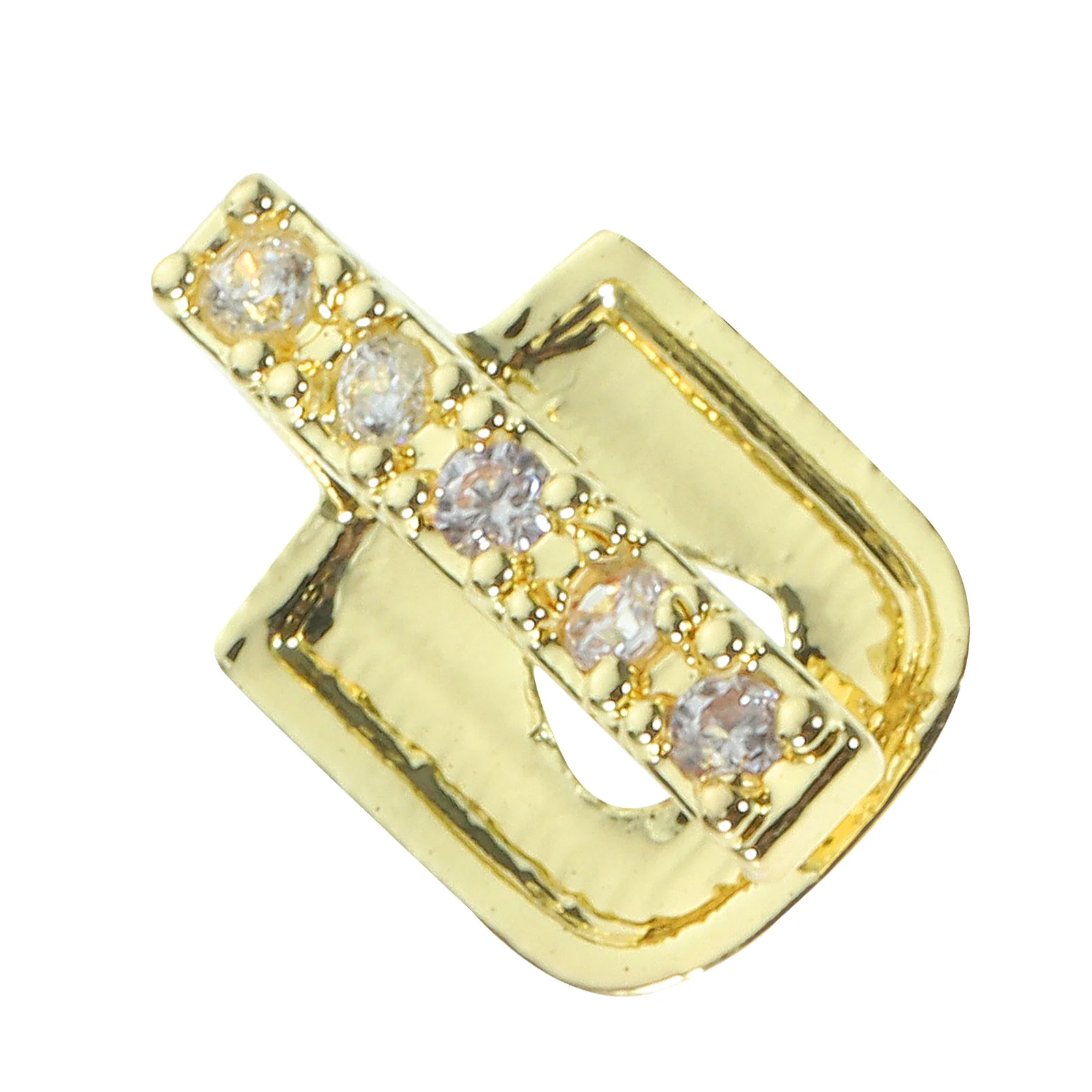 Hip Hop Gold Plated Braces Hip-hop Style Teeth Grill False Orthotics Rhinestone Copper Decorative Jewelry Prop Rapper Props