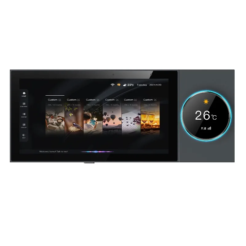 

[Горячая распродажа] Популярная система умного дома Zigbee 250 В, центральная панель управления, выключатель света, диммер, автоматизация управления, сенсорный экран, настенный