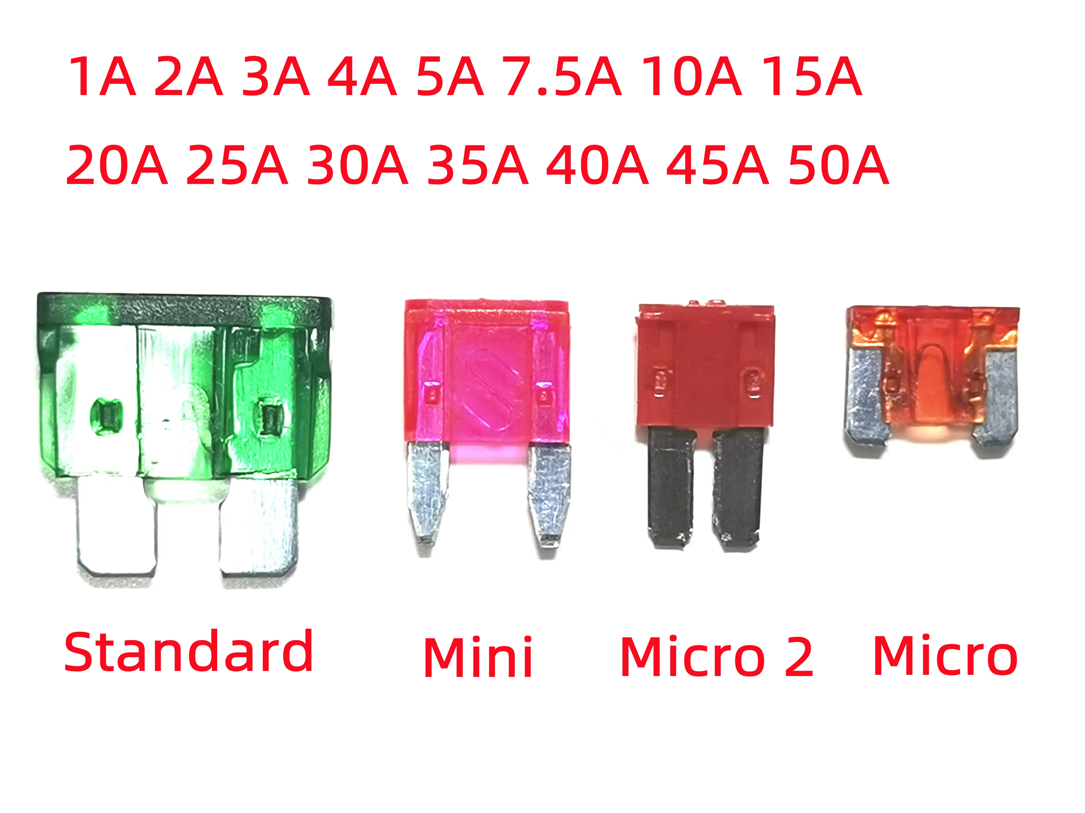 

500 Pcs/Lot Fuses Micro Car Fuse 2A 3A 5A 7.5A 10A 15A 20A 25A 30A 35A 40A Amp Clip Fuse Set for Car Truck Mini Small Medium