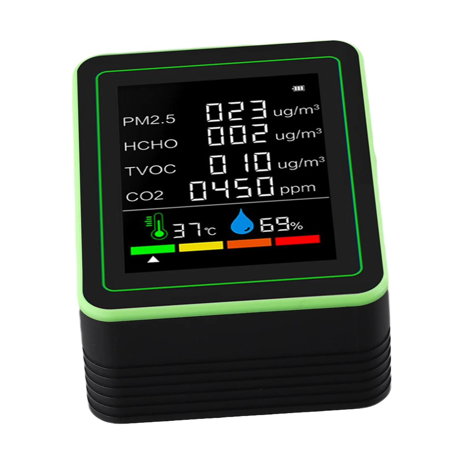 6-in-1 Detector With LED Display Portable Air Quality Meter Air Quality Monitor High Precision Sensors Utilizing Advanced Sensor