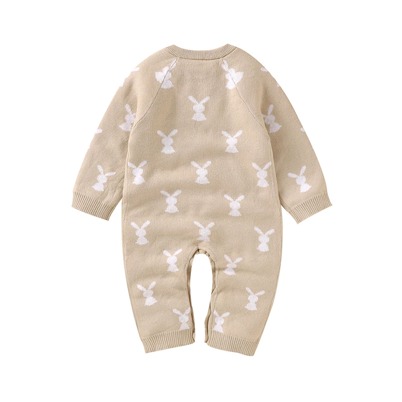 Newborn Baby Rompers Spring Easter Rabbit Knit Infant Boys Girls Cotton Jumpsuits Playsuits Long Sleeve Toddler Overalls Clothes