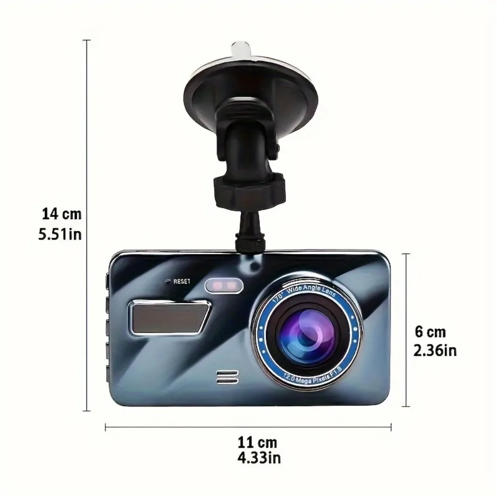 4 inch Dual Dash Cam Front Rear 1080P FHD Car DVR Dash camera with Night Vision, Parking Mode, Loop Recording,rear view