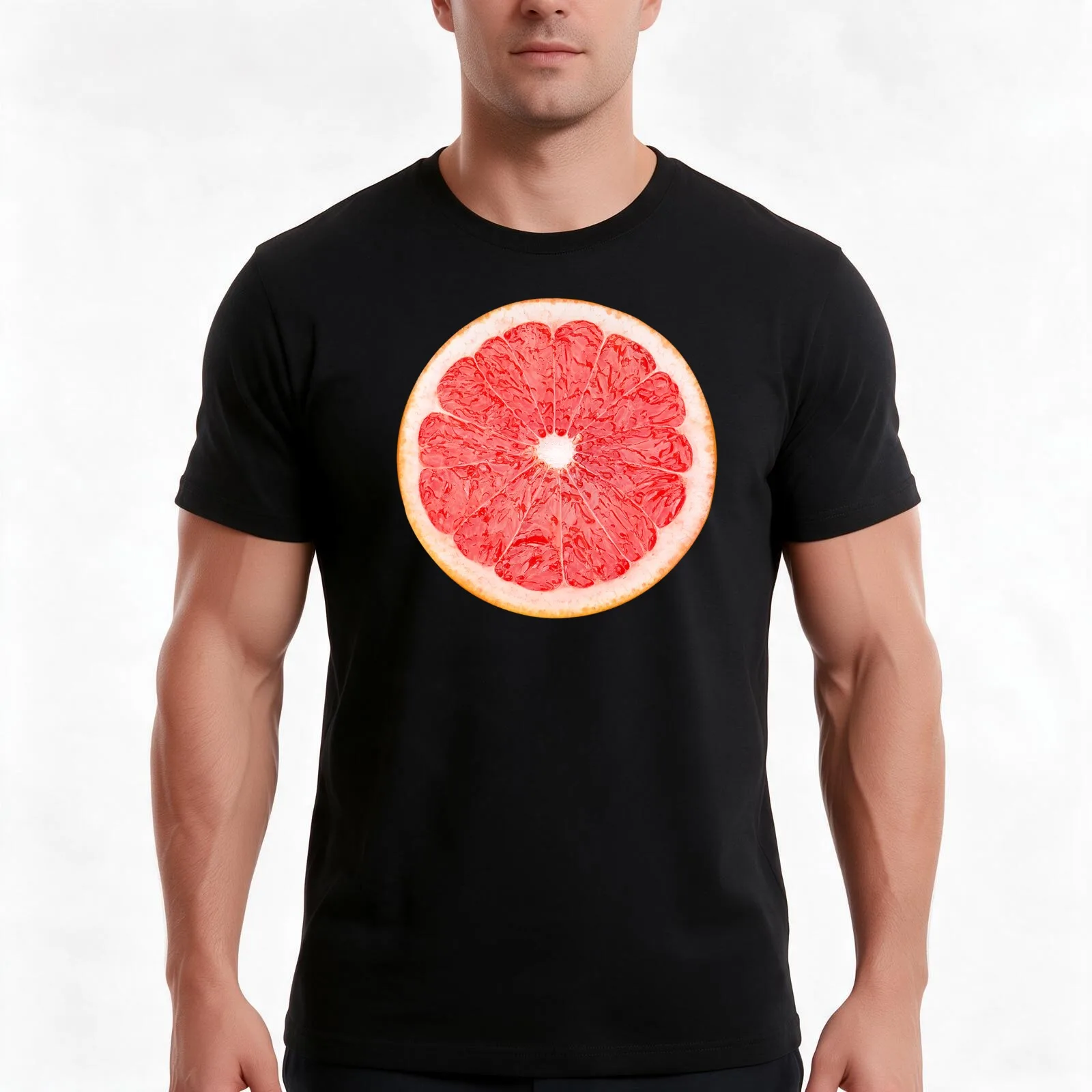 Slice of grapefruit T-Shirt, Summer Casual Cotton Tee, Oversized Streetwear Tops, Vintage Graphic Print, Loose Fit Short Sleeve
