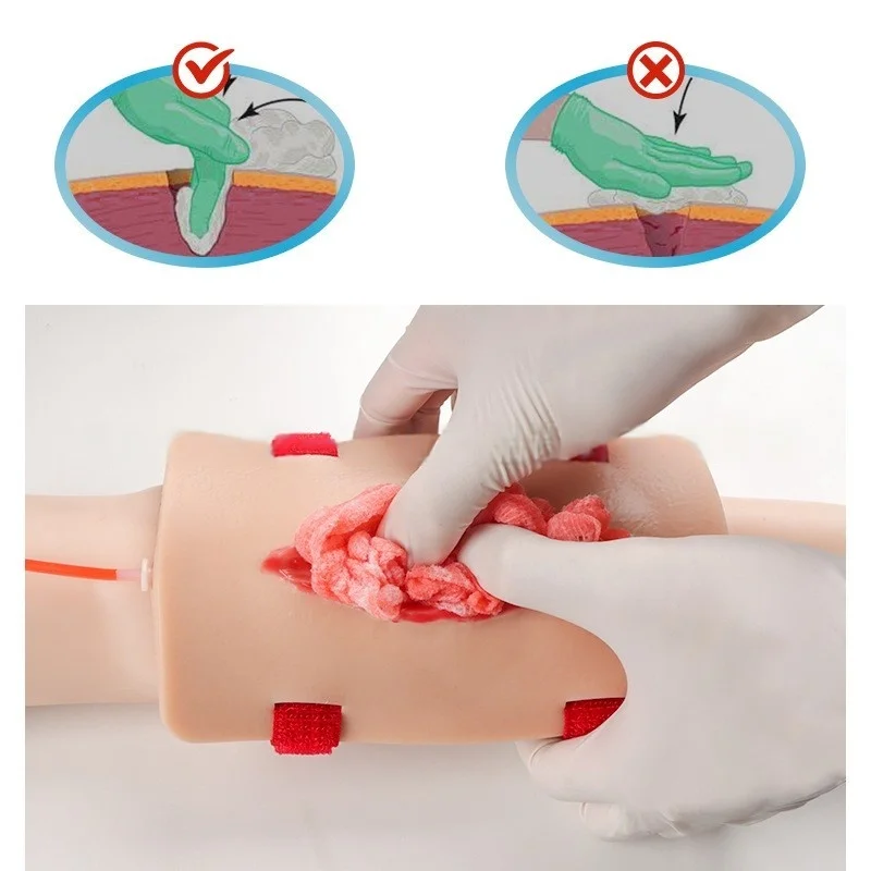 PVC Trauma Simulated Wound Practice Module for Nurse Training & Schools Featuring Hemostasis & First-Aid Practice Manikins