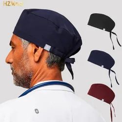 Gorros quirúrgicos farmacia Baotou gorro exfoliante estampado médico clínica de mascotas mujeres hombres médicos dentista sombrero enfermera salón sombrero con botones