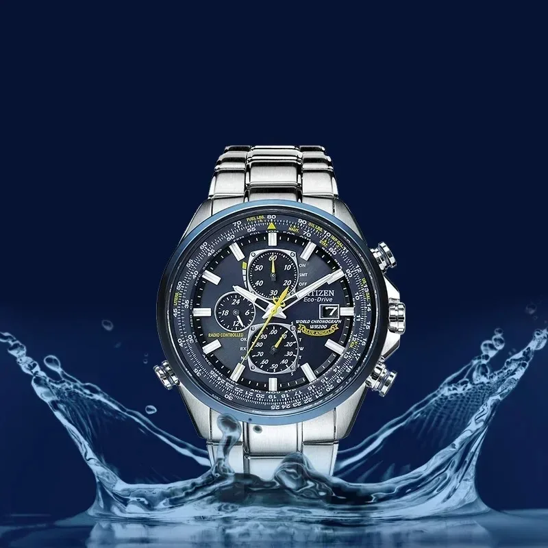 Original CITIZEN Blue Angel Watche Luxury Trend Quartz Calendar Waterproof Multi Function Fancy Round Watch Stainless