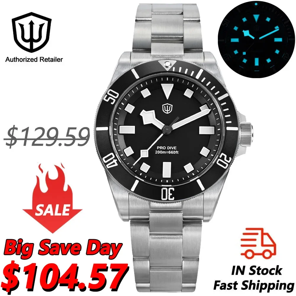 

Watchdives WD1969 Pro 38 мм Кварцевые часы VH31 Sweep Seconds Механизм 20 бар Водонепроницаемые часы BGW9 Синие светящиеся сапфировые стеклянные часы