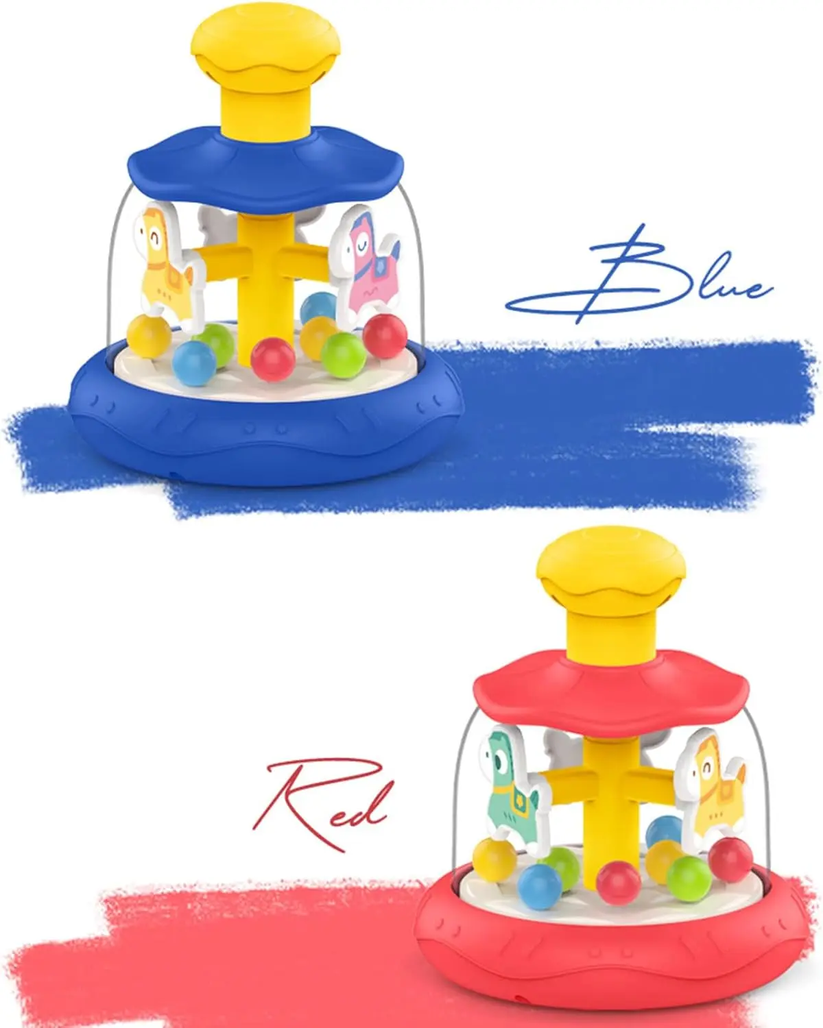 Cartoonpers, draai, spelen, carrousel, dier, baby, puzzel, vroege educatie, handoogcoördinatiespeelgoed