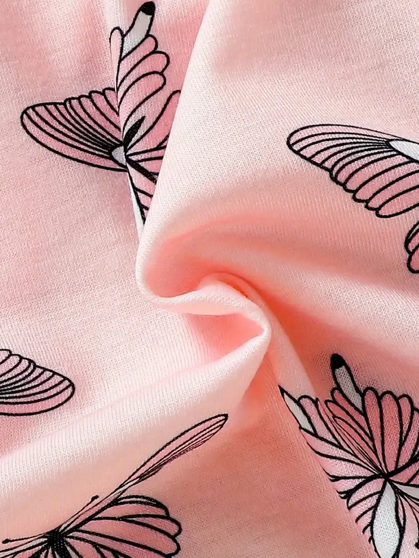3-teiliges Set für Kinder, Mädchen, Cami-Top mit Schmetterlingsdruck, gerüschte Spitzen-Shorts, Bademantel-Set mit Gürtel, Allover-Print-Loungewear für Mädchen – Detail 11