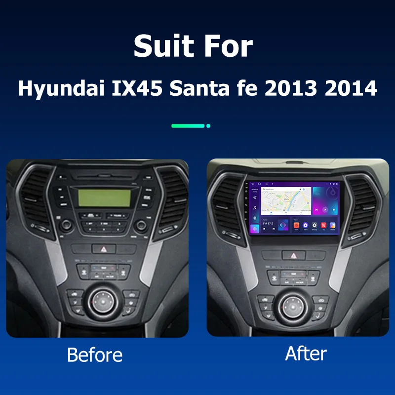 Android Car Radio GPS Navigation Multimedia Video Player for Hyundai IX45 Santa fe 2013 2014 Stereo Tape Recorder Screen