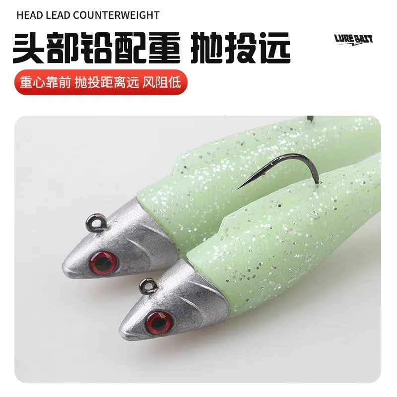 Leurre de pêche pour gros gibier 38g/50g/65g/82g, leurre de traîne pour thon, leurre de pêche en bateau, jig lumineux qui brille dans le noir pour marlin