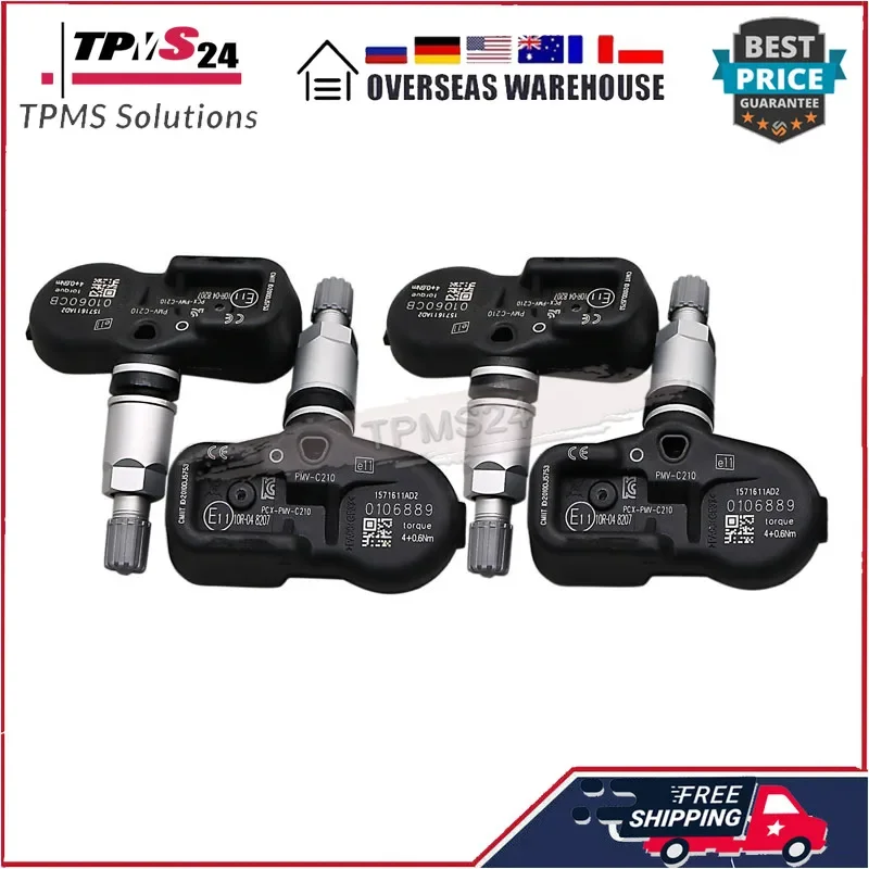 4PCS PMV-C210 For TOYOTA Avensis Auris RAV4 Yaris Verso 42607-02031 42607-02030 42607-30070 TPMS Car Tire Pressure Sensor 433MHZ