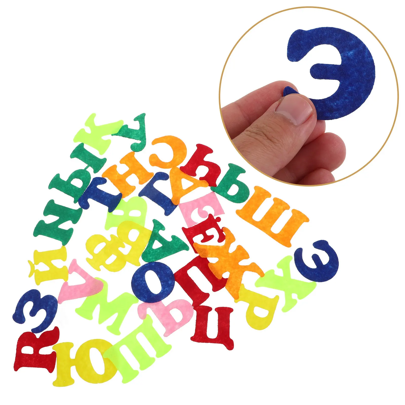 

1Set Russian Alphabet Stickers Felt Nonwoven Fabric Early Education Classroom Wall Decor Preschool Kindergarten Learning Tool
