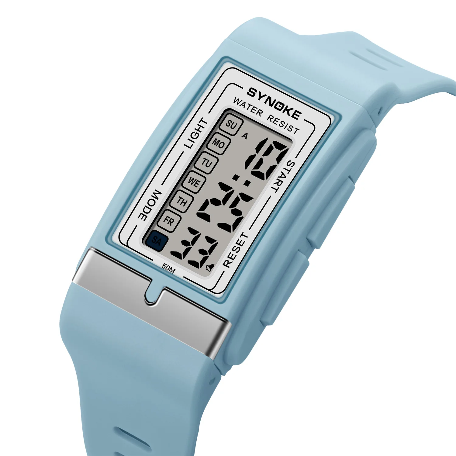 Relógio digital masculino feminino estudante, relógios à prova d'água para esportes ao ar livre, relógio digital quadrado, marca SYOKE