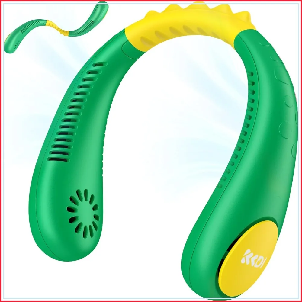 

Kids Bladeless Neck Fan, 2600mAh Rechargeable, 4 Speeds, Lightweight & Quiet for Ages 4-14, Summer Essential