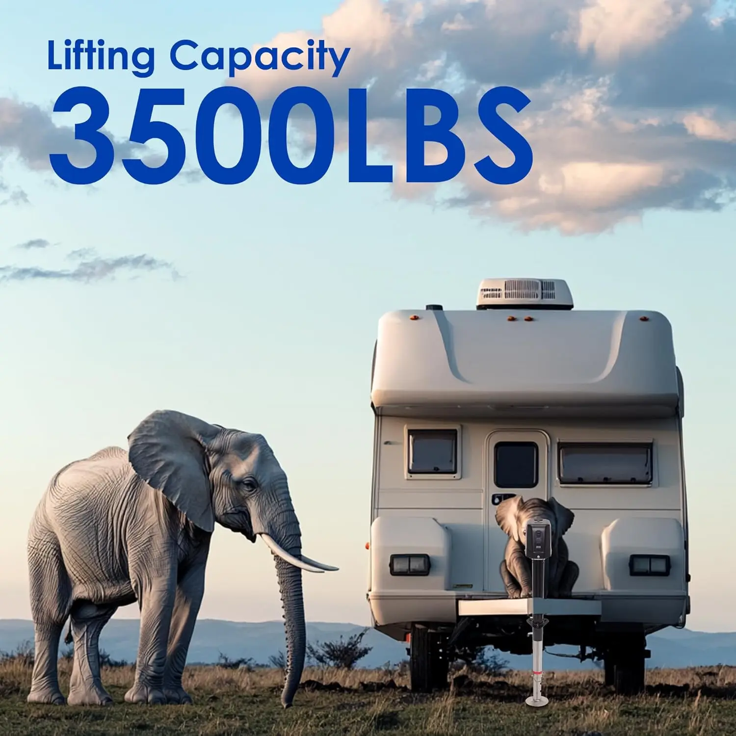 Cric de remorque électrique 3500lbs, cric de langue électrique à cadre en A pour le levage de camping-car utilitaire de voyage, cric de remorque