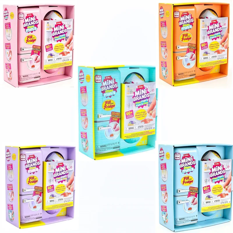 

New ZURU Colour Mini Double Door Simulated Refrigerator Set Toy Play Home Refrigerator Ball Trendy Play Blind Box Surprise Ball