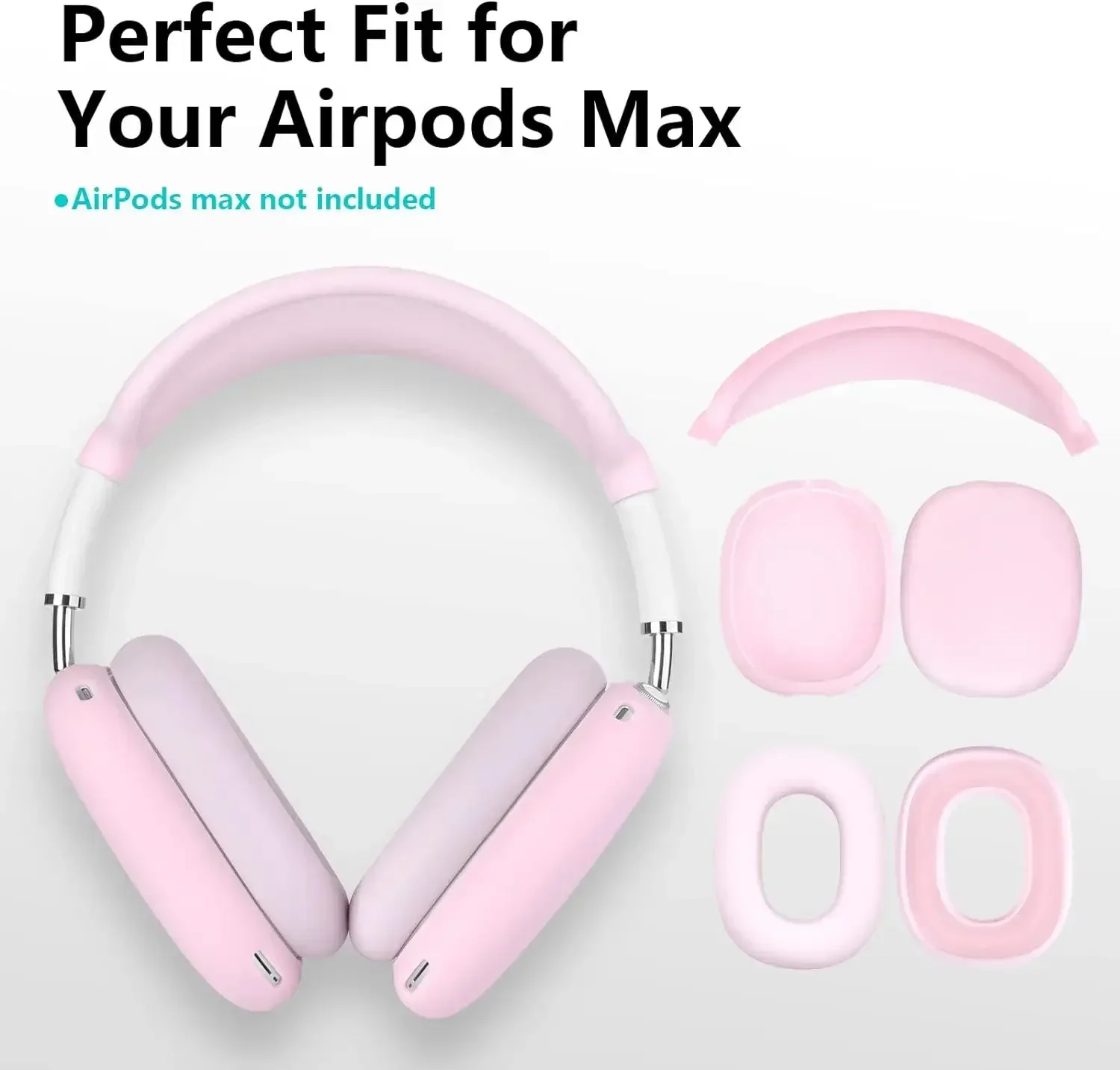 Silikonowe etui na słuchawki AirPods Max, silikonowe obudowy na akcesoria Apple AirPods Max