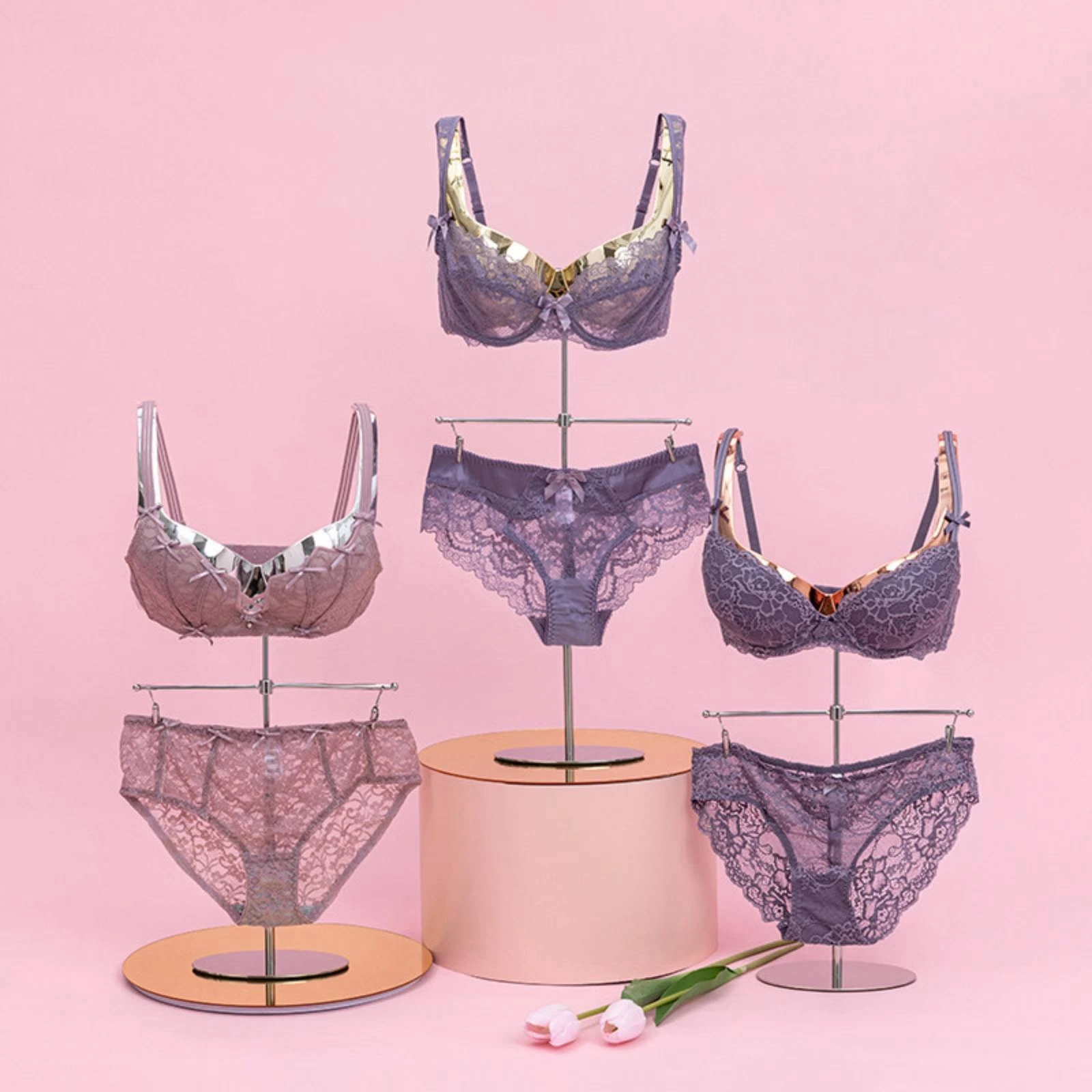 Bra Display Stand Hanging Bar Bra Form Stand Torso Display Form Vertical Metal Support Lingerie Mannequin PE Material - view 5