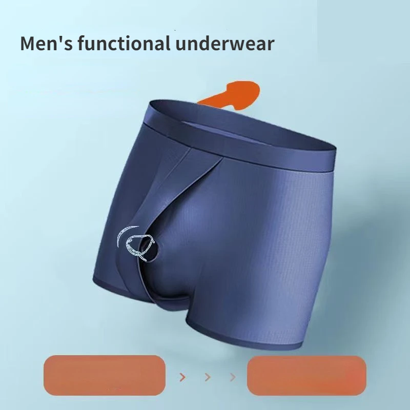 Man Breathable Underwear Reduce Glan Sensitivity Modal Foreskin Expose Lingerie Open Hole Crotch Summer Soft Penis Pouch Boxers