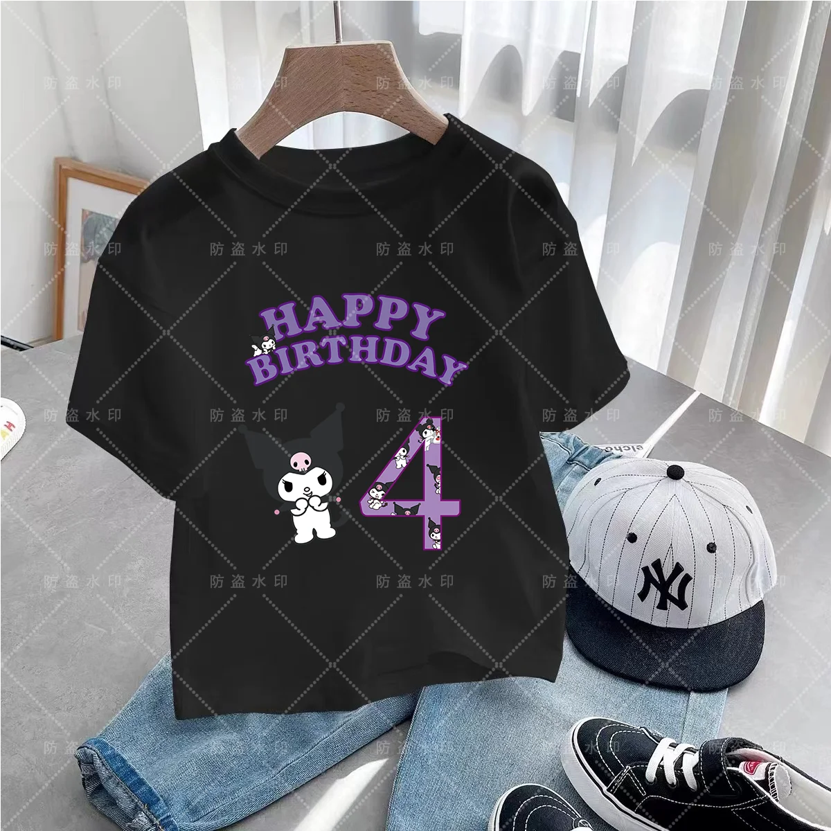 

Cartoons Kawaii Summer Children's Clothing Kulomi Caricature Birthday Number 3-12 T-shirts for Children Top Clothes Kawaii Kids