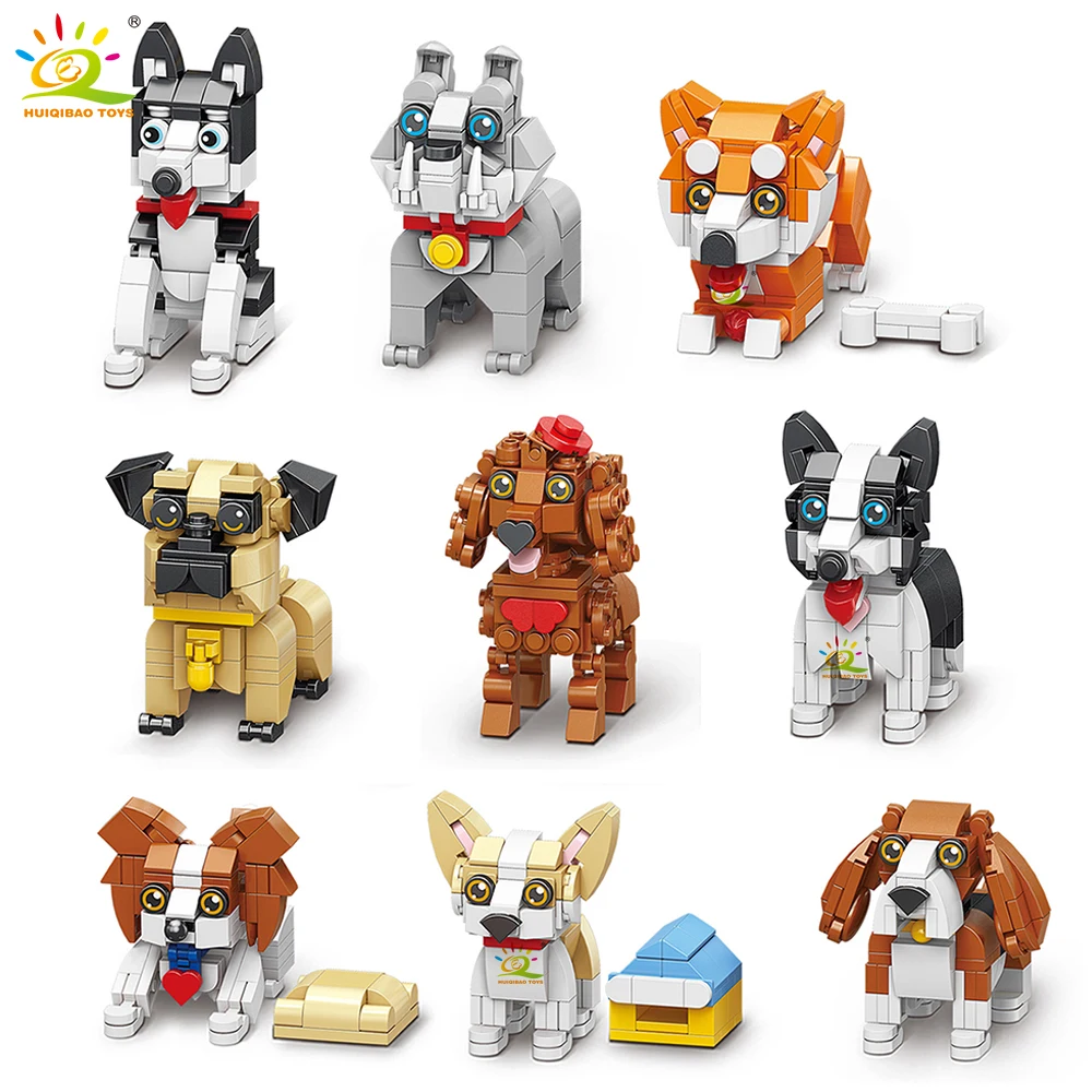 

HUIQIBAO MOC Ocean Series Micro Building Block Orcas Lantern fish Blue Whales Mini Brick set Toy for Children Desk Decoration