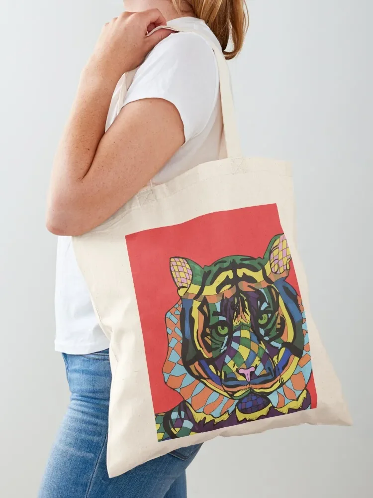 

Checkers the Tiger Tote Bag Canvas stote bag custom bags Big bag women Canvas shoulder