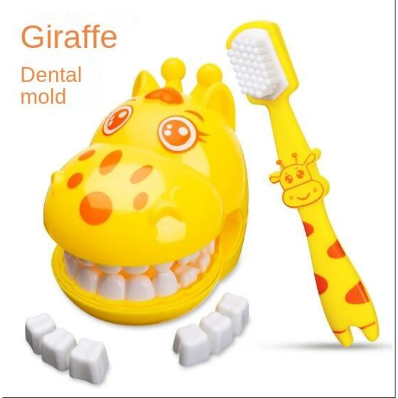 Montessori Brinquedos Educativos Girafa Bonito Dental Doctor Role-playing Games Tooth Brush Pretend Play Brinquedos para Crianças Presentes