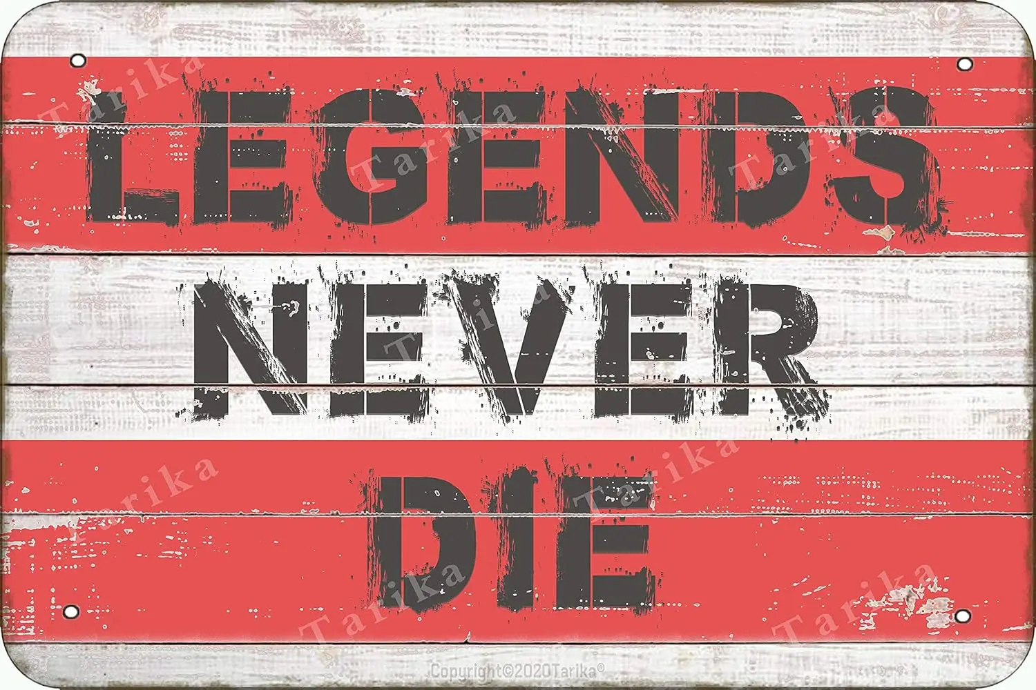 BIGYAK Legends Never Die 20X30 cm Metal Retro Look Decoration Poster Sign for Home Funny Wall Decor