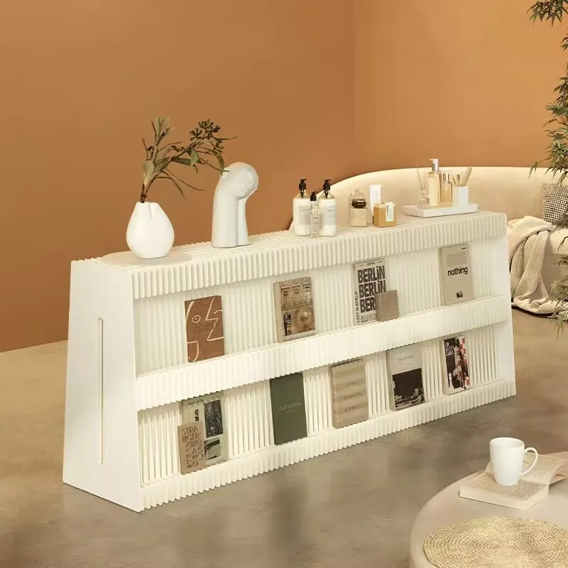 90cm 2 Layers Paper Folding Office Book shelves Multifunctional Shop Storage Organizer Moveable Exhibition Layout Display Rack