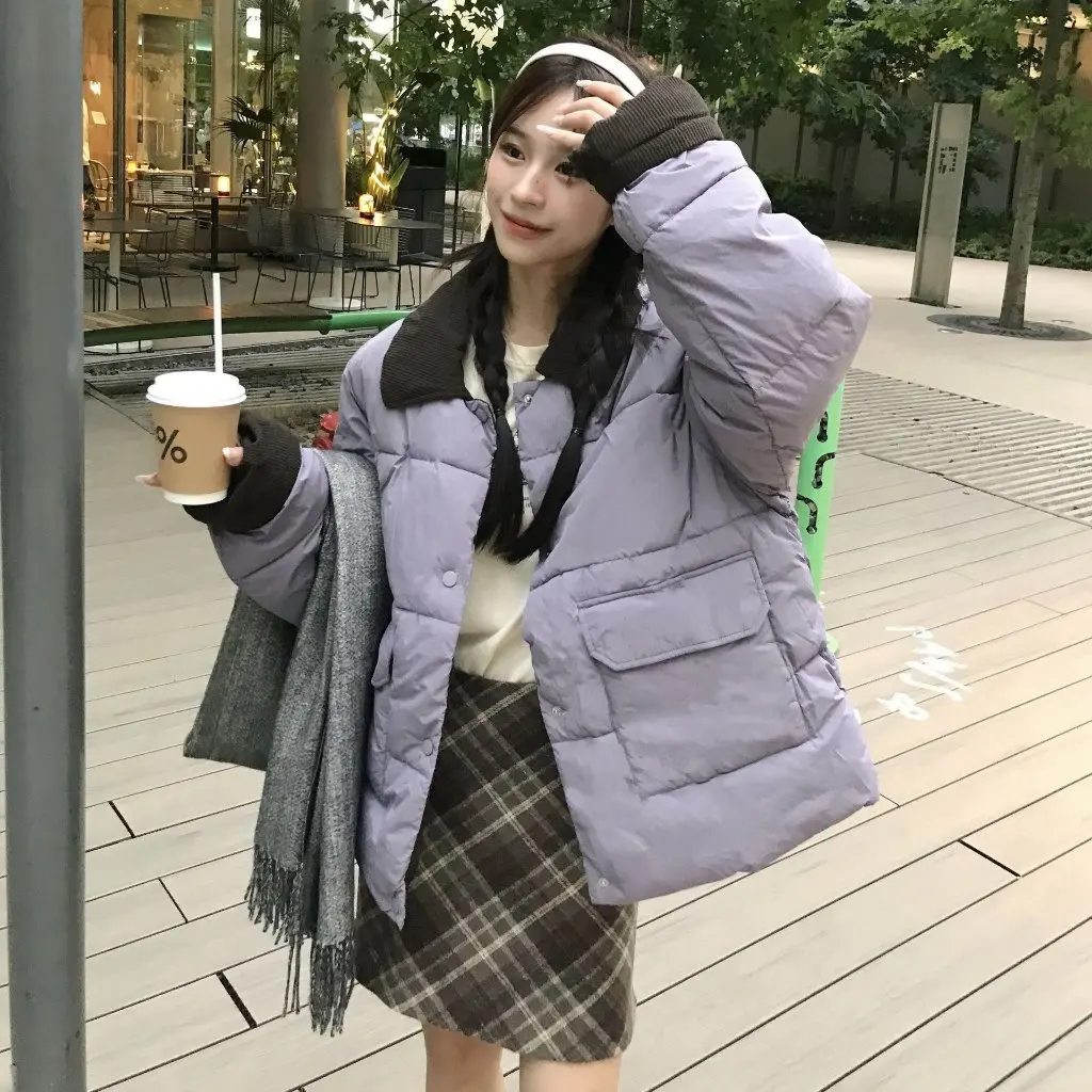 

Women's Large Size Corduroy Splicing Cotton Jacket Quilted Thick Winter Coat Small Fragrance Cotton Padded Outerwear