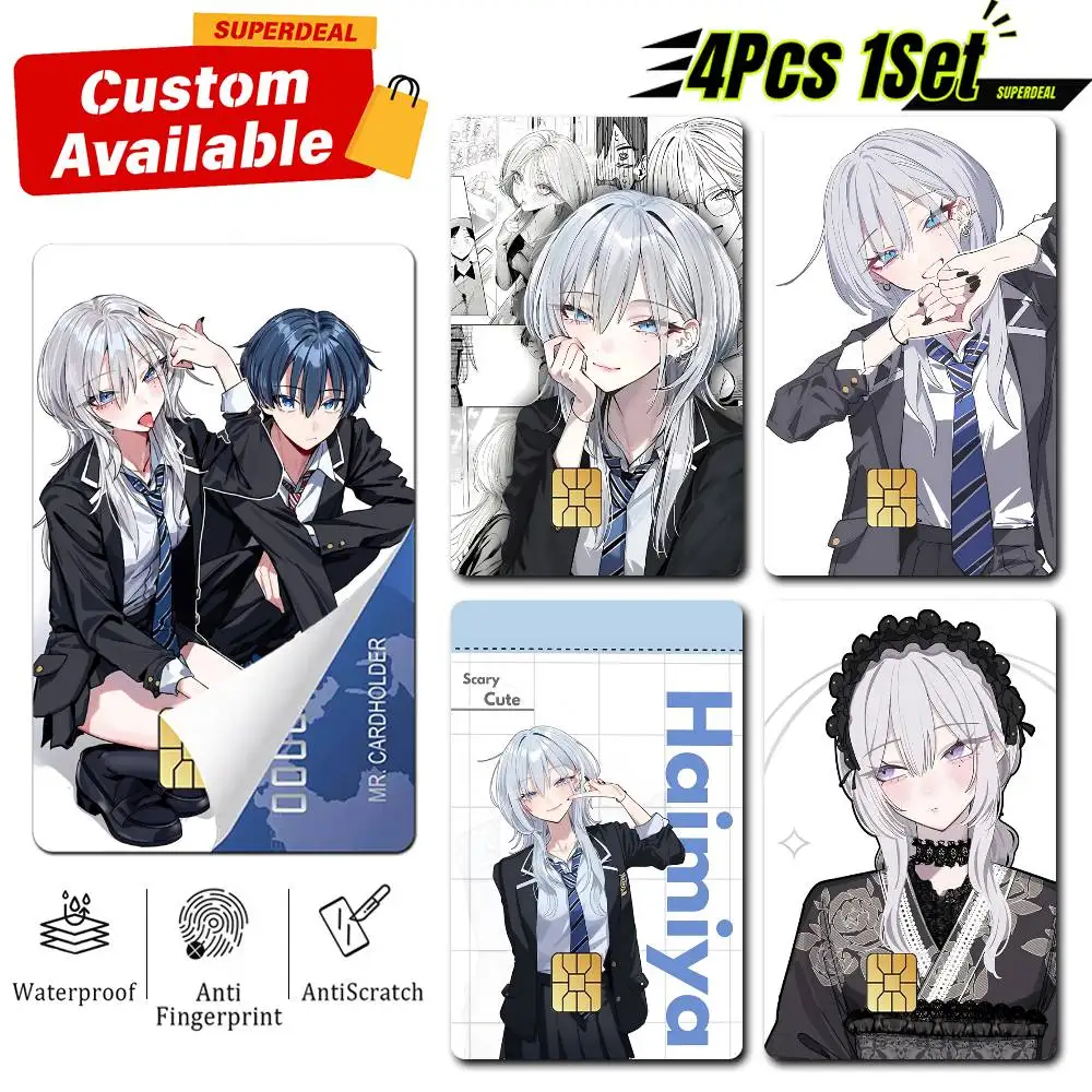 Haimiya-senpai Sweet Themed  Card Stickers for Bank Access Protective Waterproof Film Cover Sticker Gift