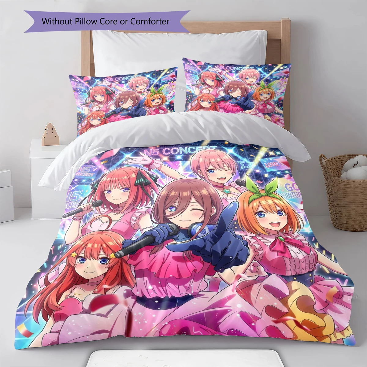 The Quintessential Quintuplets Soft Duvet Cover - Comfortable, Children Bedding Set Gift, Various Sizes -HE63