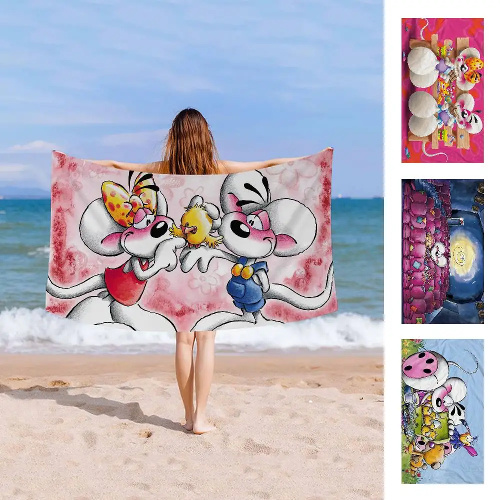 Character Diddl Cut Microfiber Blanket Quick Drying Beach Towels Oversized Printing Super Absorbent Pool Towel Blanket