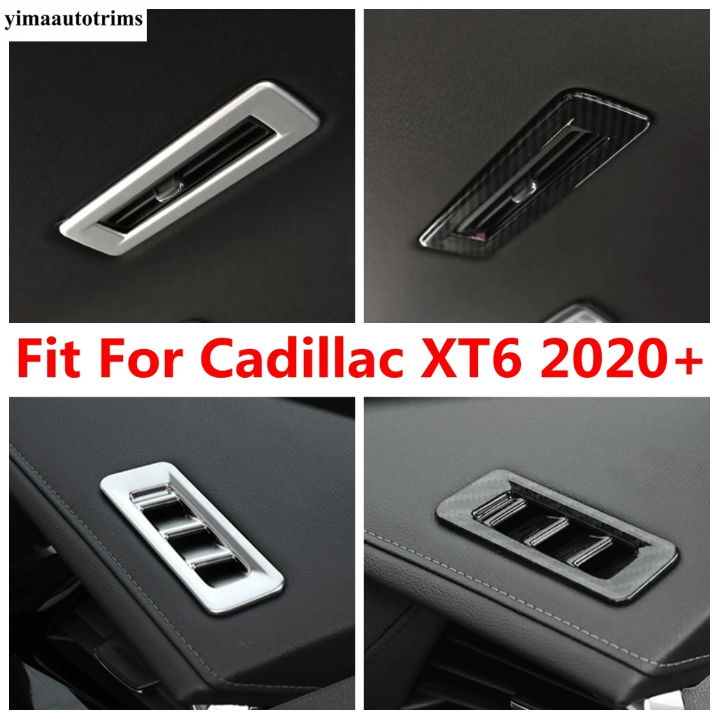 

Dashboard AC Conditioning Vent / Roof Air Outlet Frame Cover Trim Carbon Fiber Accessories Interior For Cadillac XT6 2020 - 2022