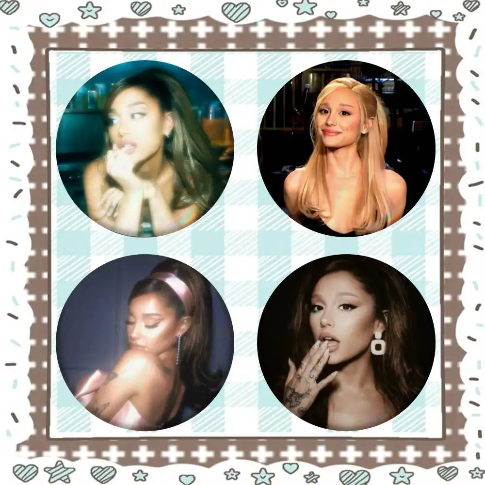 Singer A-Ariana Grande Badge Tinplate Meme Round Brooch For Hat Bag Creative Lapel Jewelry Accessories Gifts
