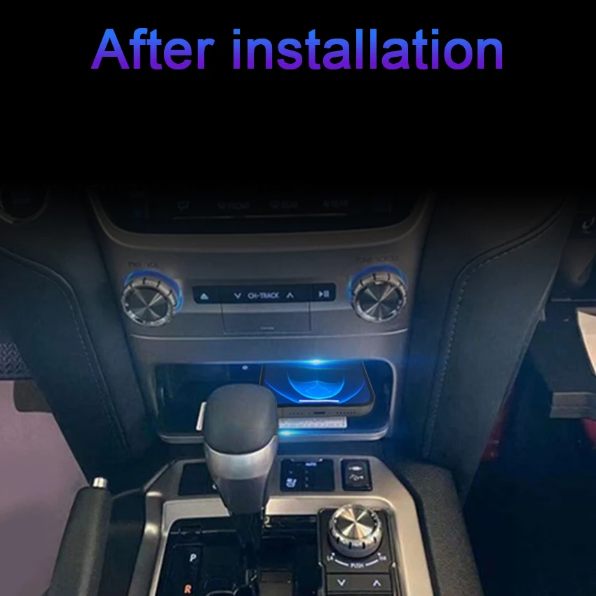 

15W Car QI Wireless Charger phone charger fast charger charging pad plate For Toyota Land Cruiser 2016 To 2020 Car Accessories