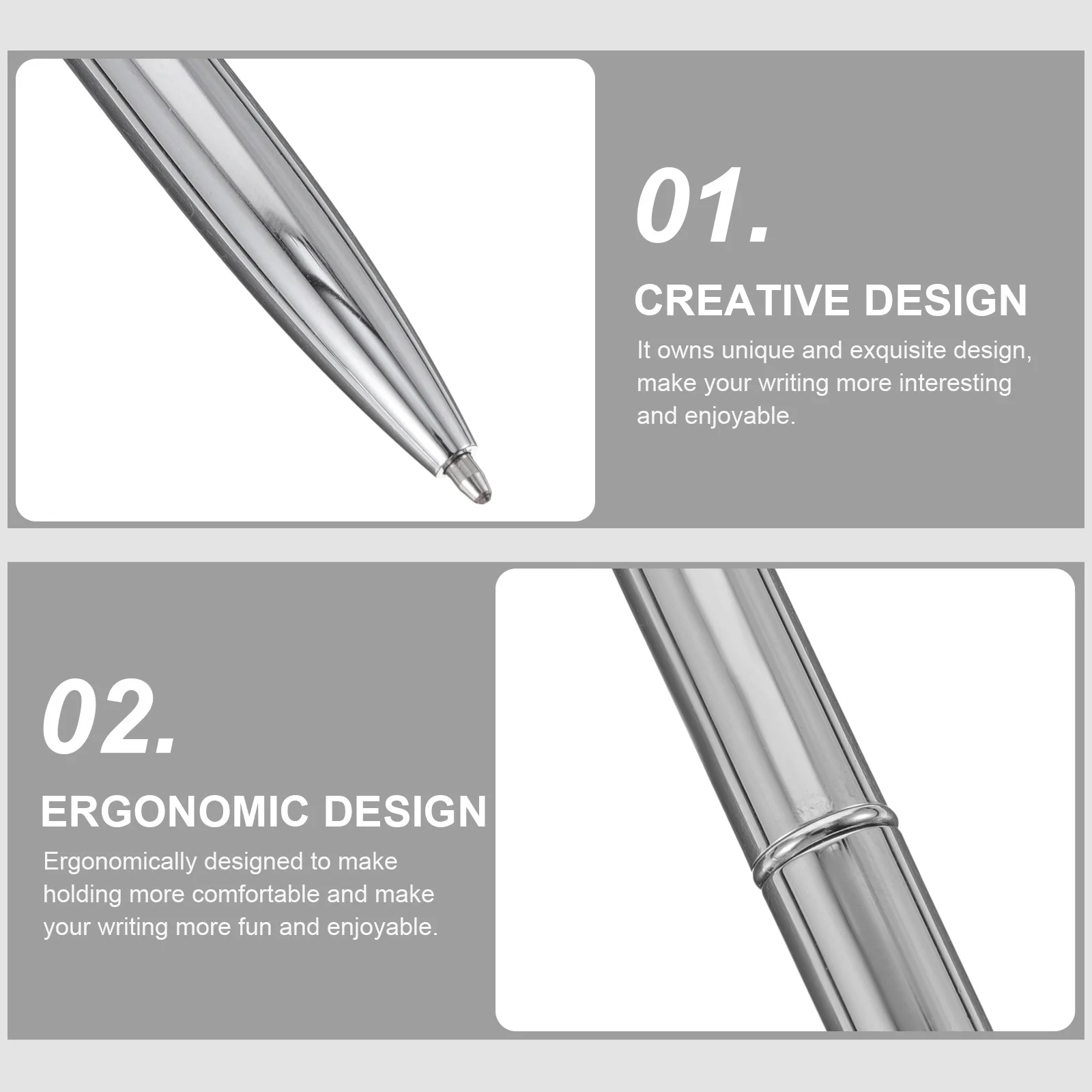 

6Pcs Metal Ballpoint Pens Reliable Long-Lasting Writing Smooth Hand Feeling Perfect for School Office Supplies Portable Carry